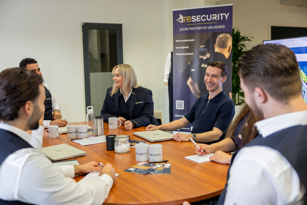 Vergadering PB Security op kantoor in Den Bosch